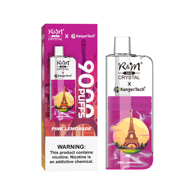 9000Puffs 2% 5% Salt Nicotine OEM Factory LOGO 20 Flavors RandM Crystal Mesh Coil Elux Geekbar Box Vape Electronic Cigarette