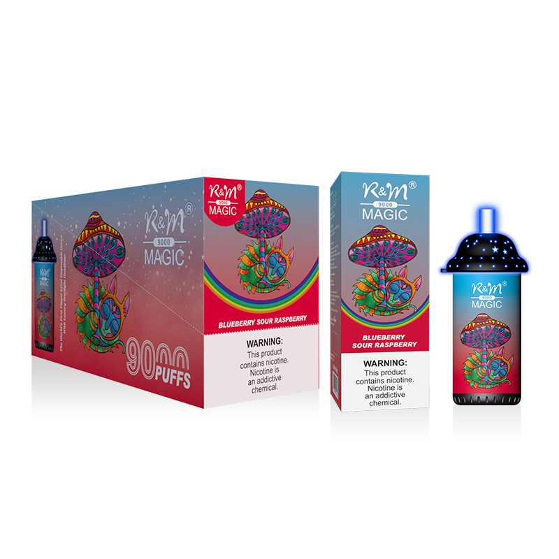 9000Puffs R&M Magic Mushroom Milk Cup 2% 5% Nicotine Salts Rechargeable LED Light Disposable Vape Wholesale Hayati Crystal Pro Max 4000 