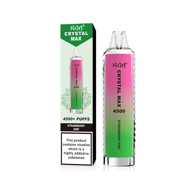 UK Popular 2% Mesh Coil Rechargeable 4500 Puffs R&M CRYSTAL MAX Disposable Vape Pen Electronic Cigarette 