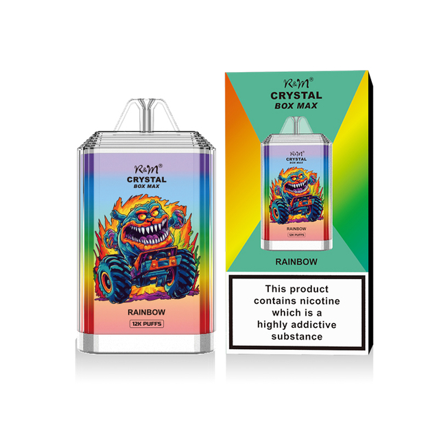 Electronic Cigarette 2% 5% Salt Nicotine Mesh Coil R&M Crystal Box Max 12000Puffs Rechargeable Wholesale Disposable Vape 