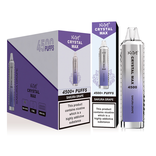 Wholesale Factory Price 2% Mesh Coil Rechargeable 4500 Puffs R&M CRYSTAL MAX Disposable Vape Pen Electronic Cigarette