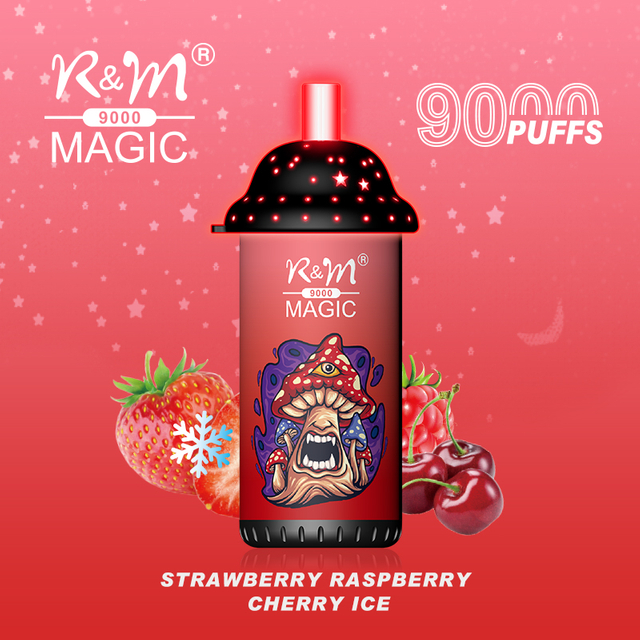 R&M Original Factory 20 Flavors Good Taste RandM Magic 9000Puffs tornado Disposable Vapes RGB Glow Vape Mushroom Design Wholesale
