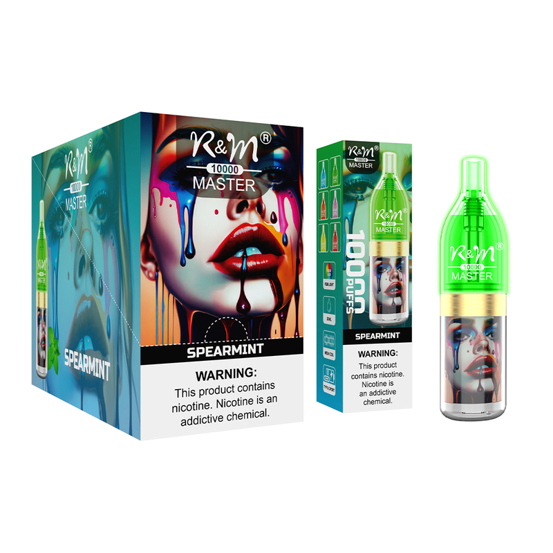 Original 2% RGB Light Mesh Coil Rechargeable 10000 Puffs RandM R&M Master Disposable Vape Pen E Cigarette