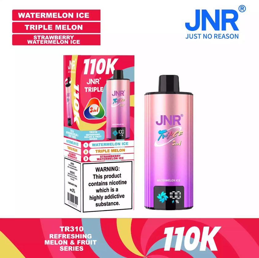 Smooth Switching JNR TRIPLE 3 IN 1 110000 Puffs Adjustable Dual Mesh Coil Disposable Vape Wholesale 