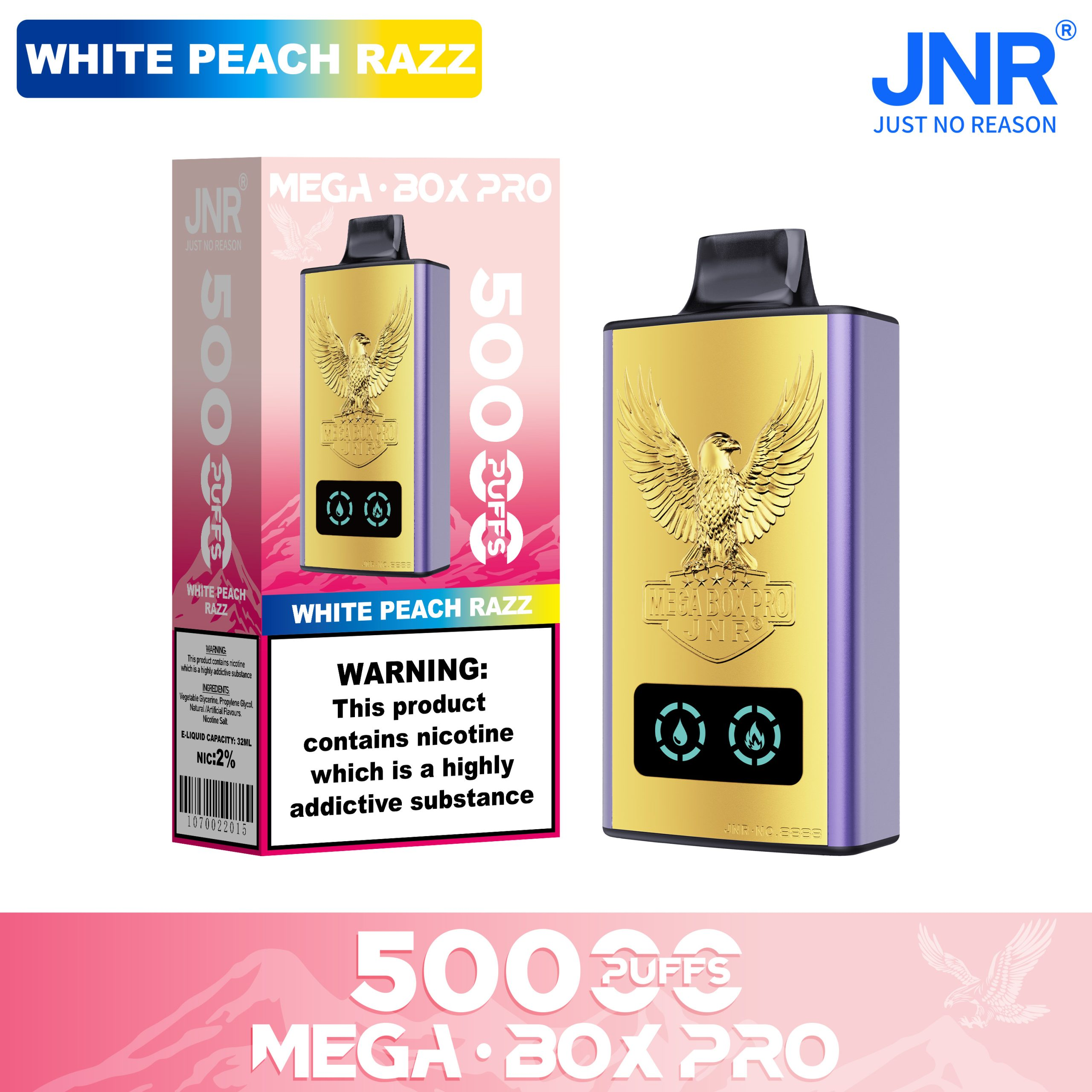 JNR Mega Box Pro 50000 50K Puffs Smart Display Disposable Vape