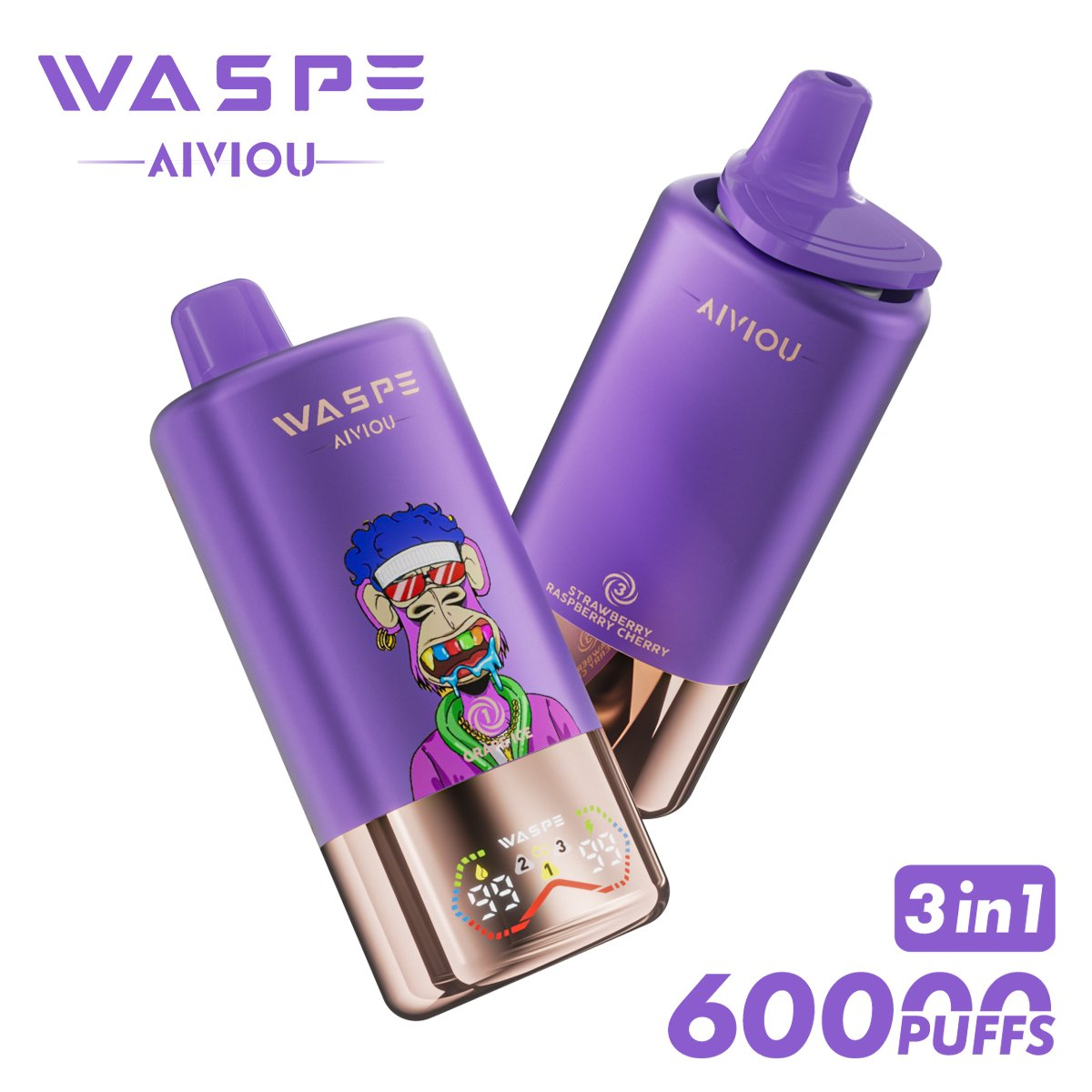WASPE 60k Puffs | Rechargeable Vape LED Screen