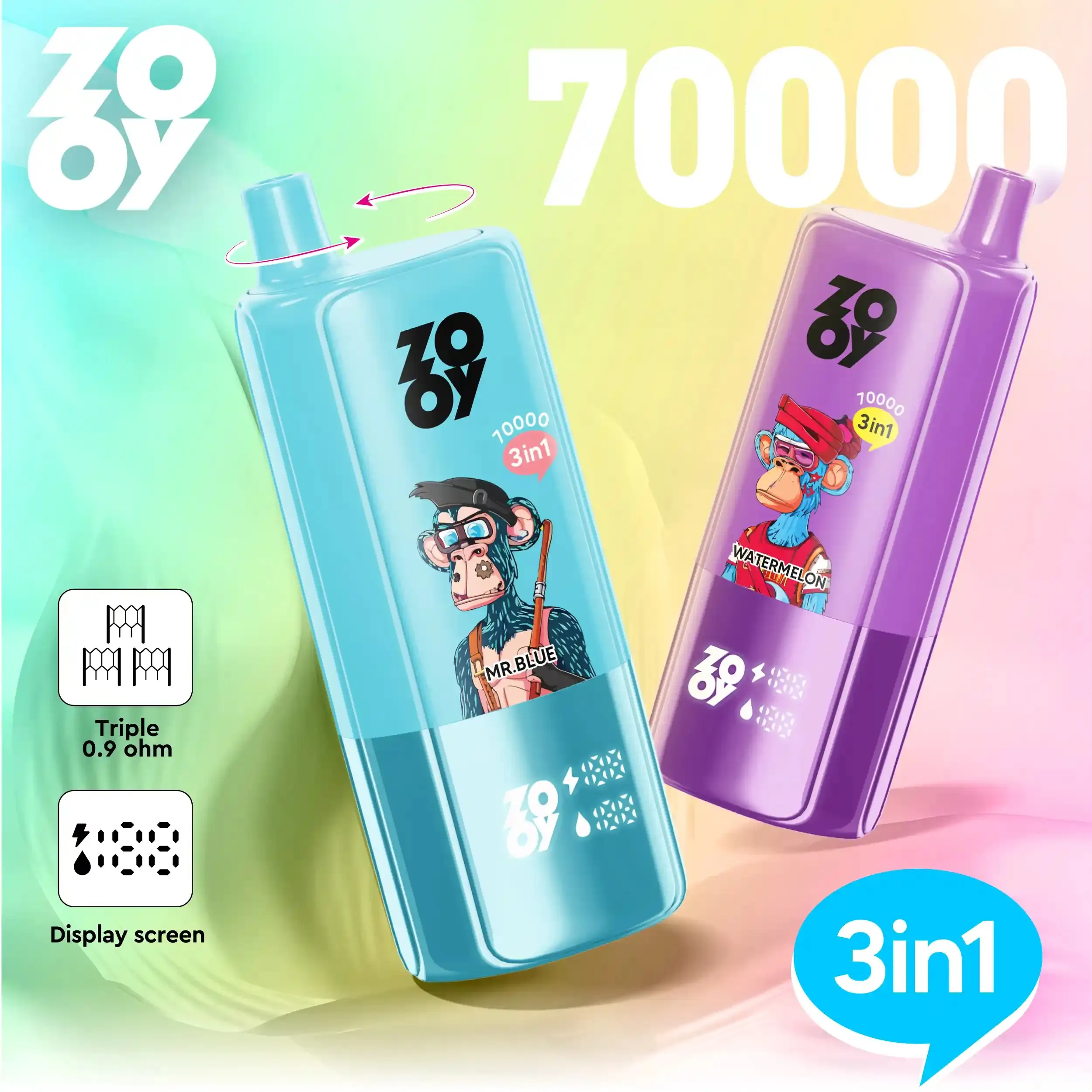 ZOOY TRIPLE 70000 Puffs– 3-in-1 Disposable Vape