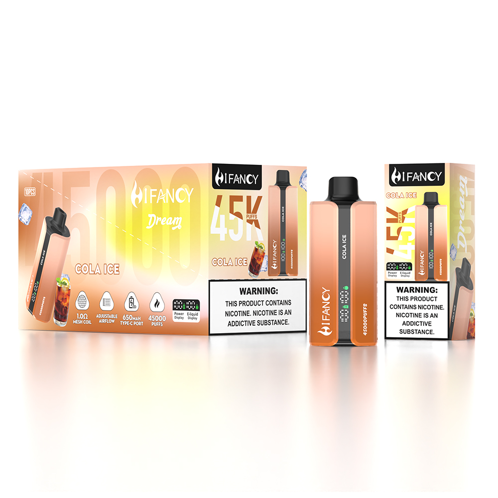 EU Warehouse 2%/3%/5% Nicotine Type C Rechargeable Hifancy Dream 45000 Puffs Disposable Vape 