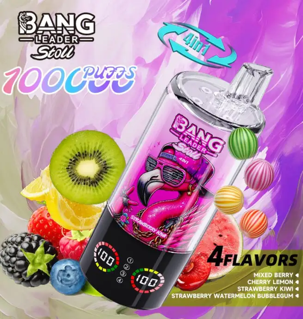 Bang Leader Stoll 100K 100000 Puffs 4 in 1 Flavors & LED Display Disposable Vape