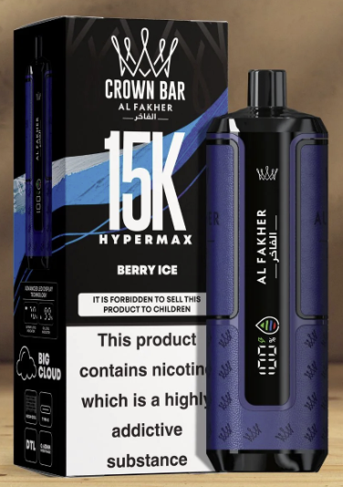 Al Fakher Crown Bar HyperMax 15K 0.6% nicotine Pod Vape Rechargeable fruit flavor vape best disposable vape 2026 premium vape products Bulk Buy Rechargeable Disposable Vapes Wholesale