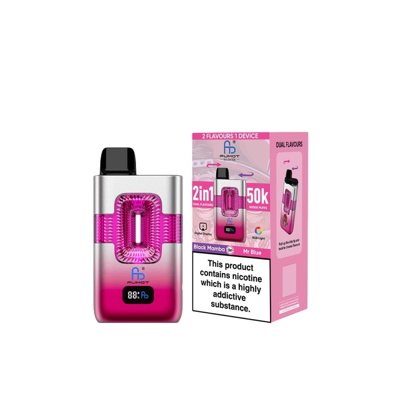 Long Lasting Fumot Eco 2 in 1 50K Dual Mesh Coil Rechargeable Disposable Vape Vapor Pen Fast Shipping