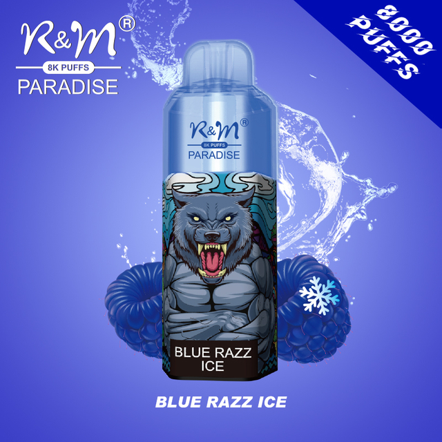 Factory Price R&M PARADISE 8K Disposable Vape 5% Salt Nicotine Rechargeable Battery Elux Elf Bar with RGB Glow Light