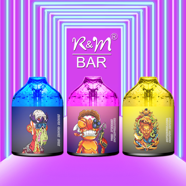 Original R&M BAR 9000Puffs Diamond Prefilled 15ml E Liquid Nicotine Disposable Vape UK DUBAI ESCO ELF Version Ecigarette