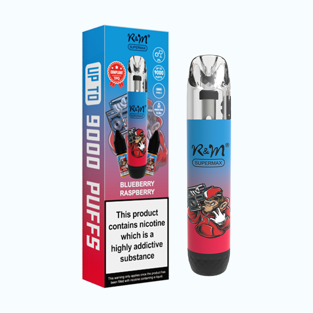 Special Legal TPD Rechargeable Refillable 9000 Puffs 2ML R&M SUPER MAX Device With Nic Salts