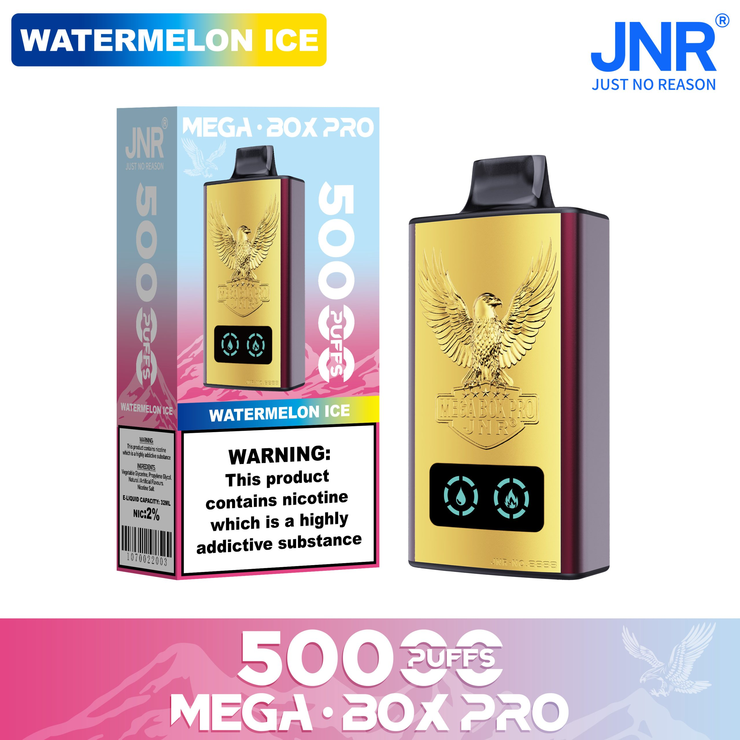 JNR Mega Box Pro 50000 50K Puffs Smart Display Disposable Vape