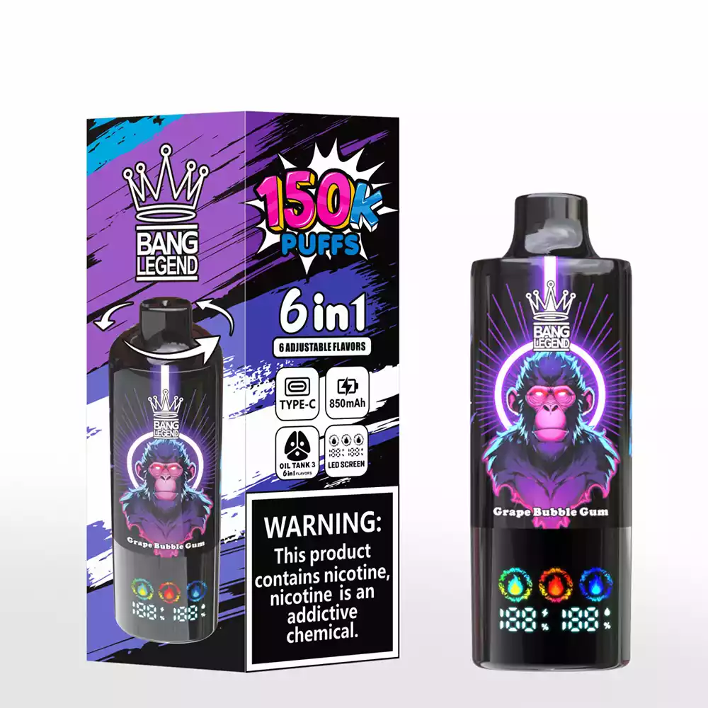 BANG LEGEND 150000 Puffs 6 in 1 Adjustable Flavors fruit flavor vape rechargeable disposable vape easy to use vape device Bulk Buy Rechargeable Disposable Vape