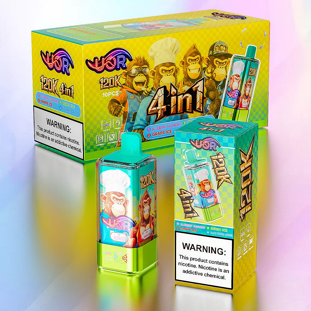 EU Warehouse 10 Flavors 650mah LED Display UOR 120000 puffs 4-in-1 Disposable Vape 