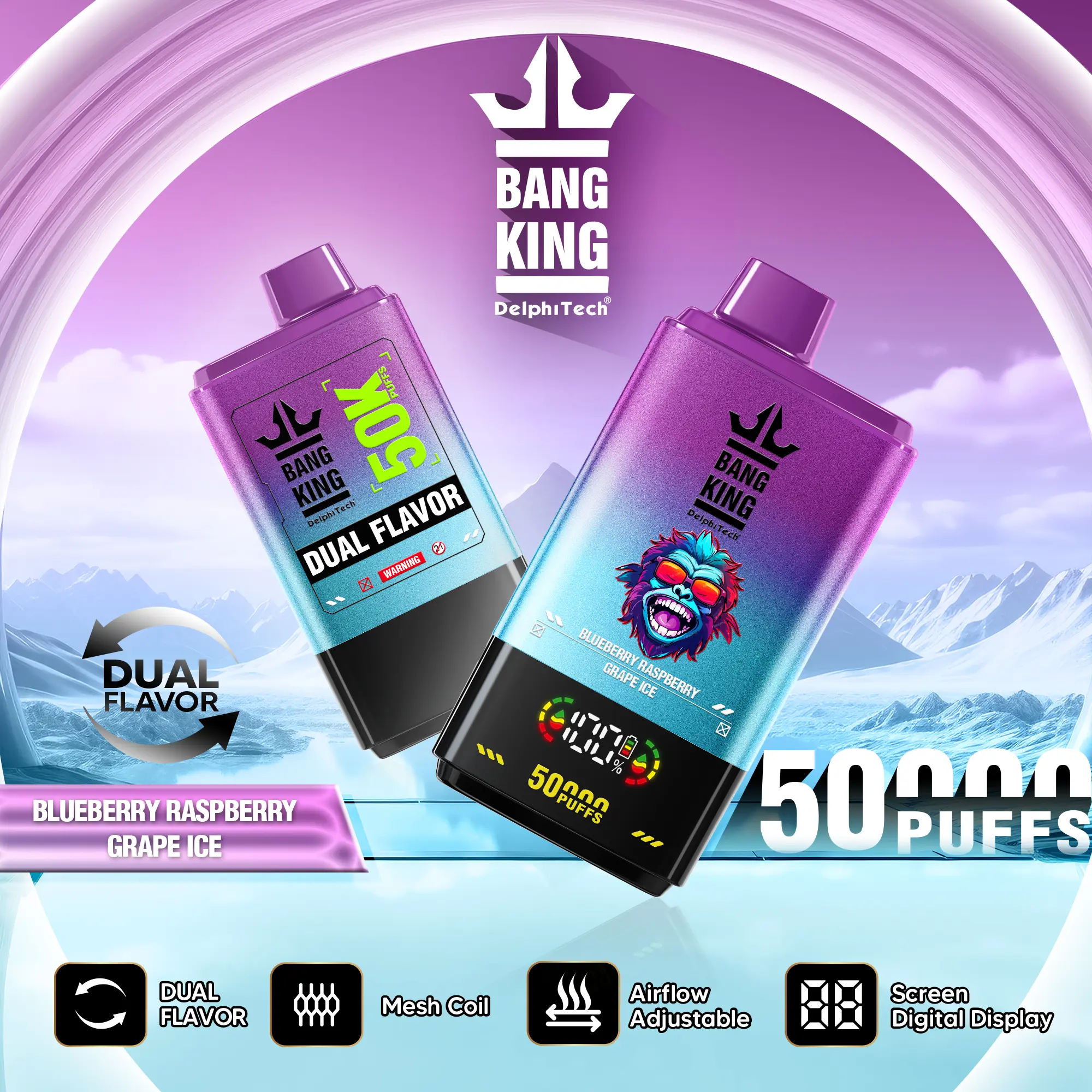 Wholesale Premium Vape Products: Bang King 50000 Puffs Long Lasting Disposable Vape Easy to Use Device