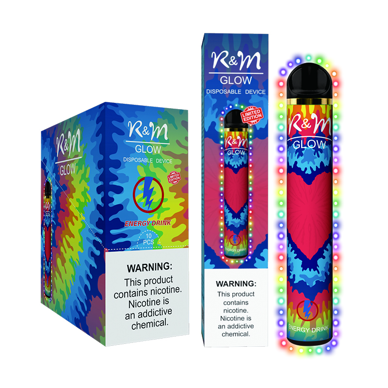 R&M GLOW 2800 Puffs Hookah Disposable Vape |Energy drink