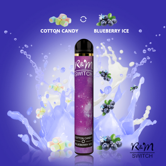 R&M SWITCH(Double Flavors) 2000 Puffs 6% Nicotine Vape Disposable Device |Cotton candy/Blueberry ice