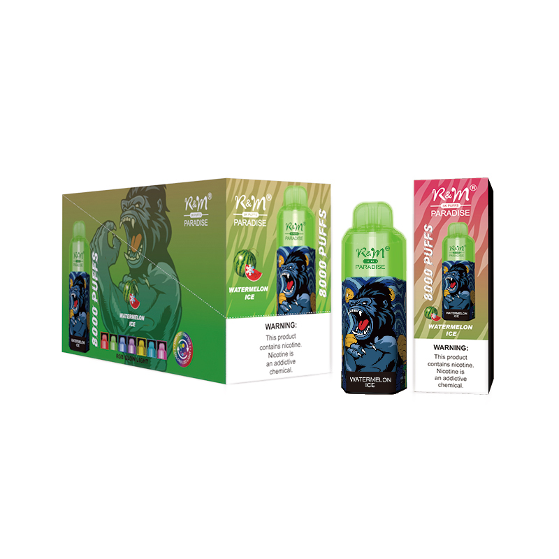 Wholesale Custom RGB Glow Light 8000 Puffs R&M Paradise Mesh Coil Oil-Coil Separated Disposable Electronic Cigarette Vape 