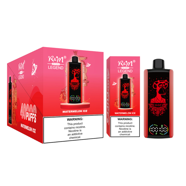Germany Holland Hot Sale New Big Display Screen 40000Puffs Watermelon Ice Disposable Vape RandM Tornado 7000Puffs R&M Legend Delivery