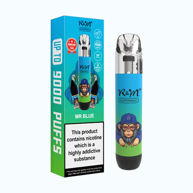 Special Legal TPD Rechargeable Refillable 9000 Puffs 2ML R&M SUPER MAX Device With Nic Salts
