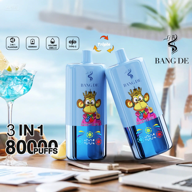 Bang DE 80000 Puffs 2% 3% 5% Nicotine LED Display Rechargeable Disposable Vape Wholesale 