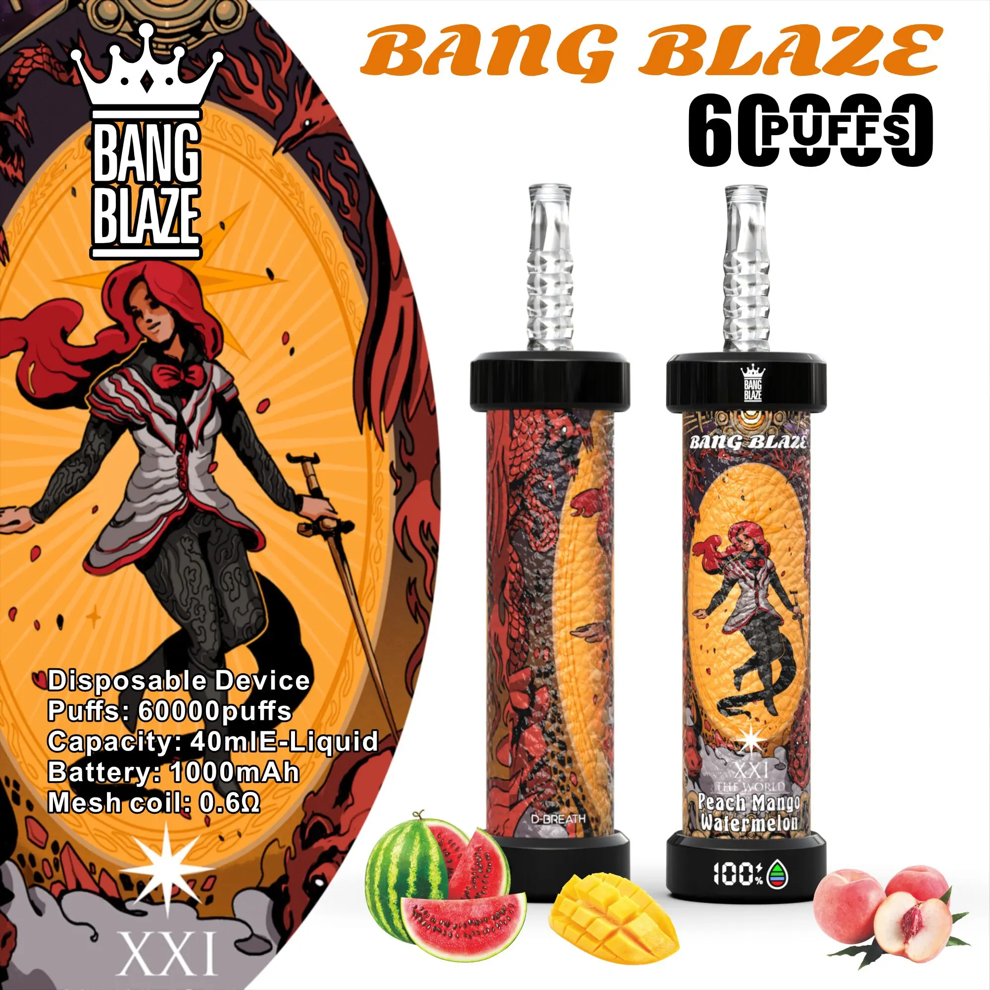 Bang Blaze 60k Puffs LCD Display Disposable Vape Pen Wholesale