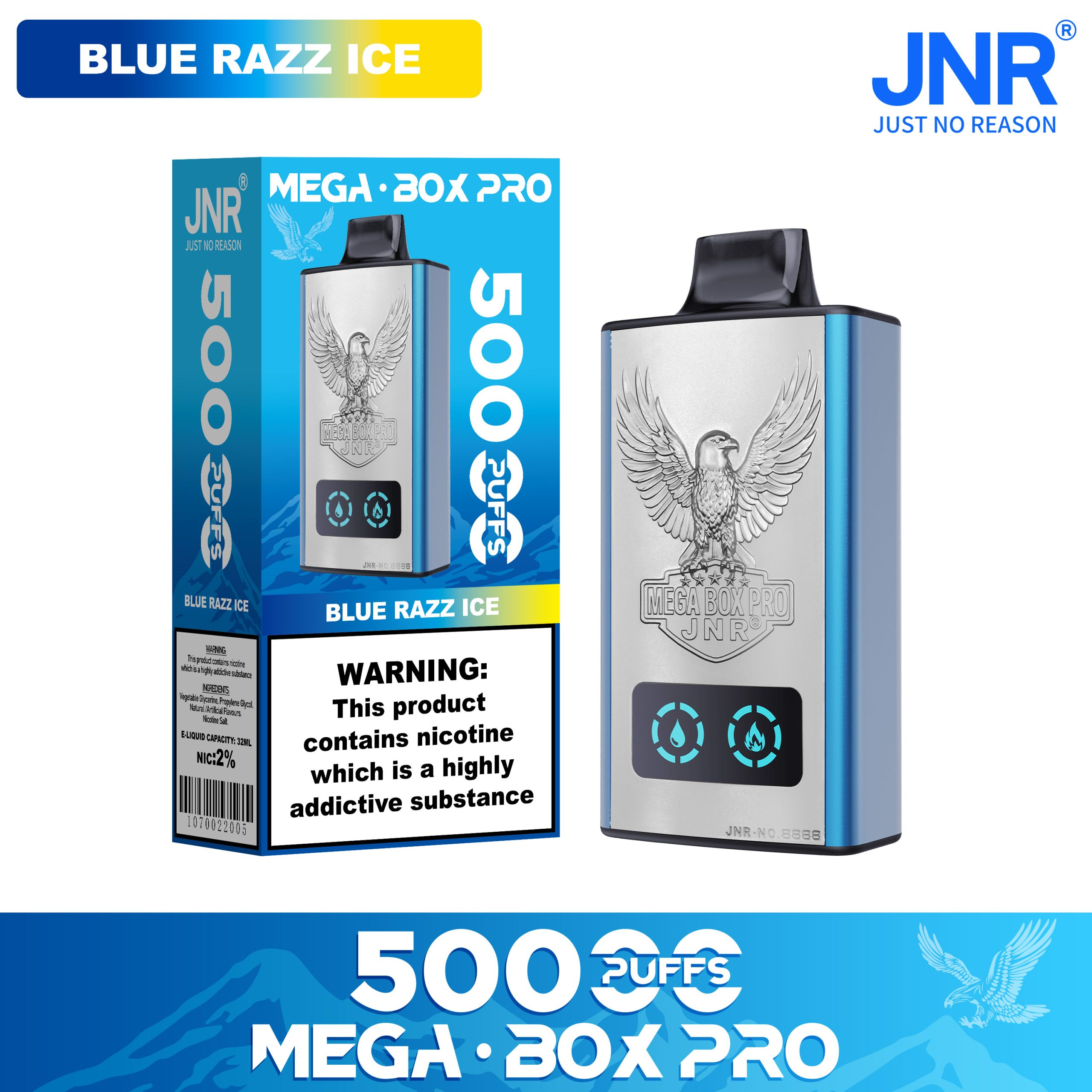 JNR Mega Box Pro 50000 50K Puffs Smart Display Disposable Vape