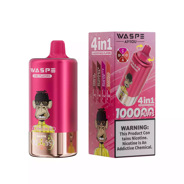 WASPE 4in1 Flavor 100000 Puffs Low Nicotine fruit flavored disposable vape easy to use vape device long lasting disposable vape best disposable vape 2026 Bulk Buy Original Rechargeable Disposable Vap