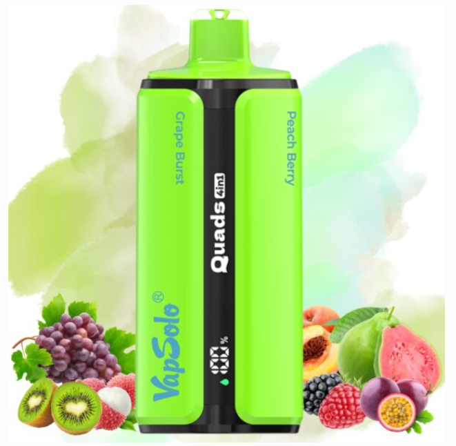 Premium Fruit Flavors Vapsolo Quads 80k Puffs 4 in 1 Rechargeable Disposable Vape Vapor Pen with Mesh Coil Wholesale