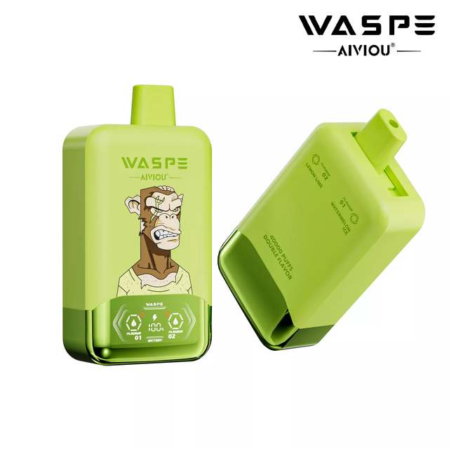 WASPE AIVIOU 40000 Puffs Double Flavor LED Screen 0% 2% 5% Low Nicotine Original Factory Bulk Buy Rechargeable Disposable Vapes Pen Wholesale