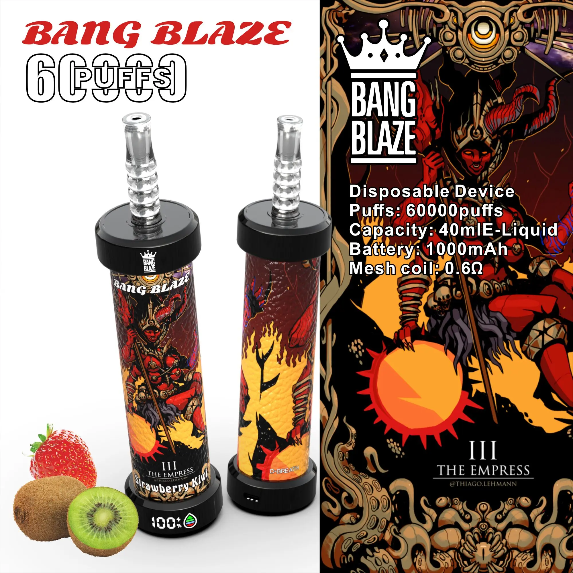Bang Blaze 60k Puffs LCD Display Disposable Vape Pen Wholesale