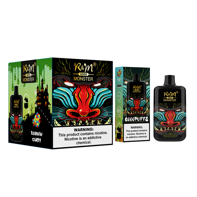 Original UK USA Wholesale 6000Puffs Disposable Vape RANDM MONSTER Mesh Coil Custom Brand Ecigarette 