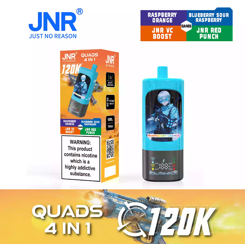 Wholesale Big Cloud Smart Display JNR QUADS 4 IN 1 120K 120000 Puffs Rechargeable Disposable Vape 