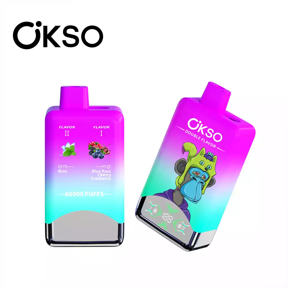 OKSO Double Flavor 60000 Puffs LCD Screen Low Nicotine best disposable vape 2026 long lasting disposable vape Original Factory Bulk Buy Rechargeable Disposable Vapes Pen Wholesale