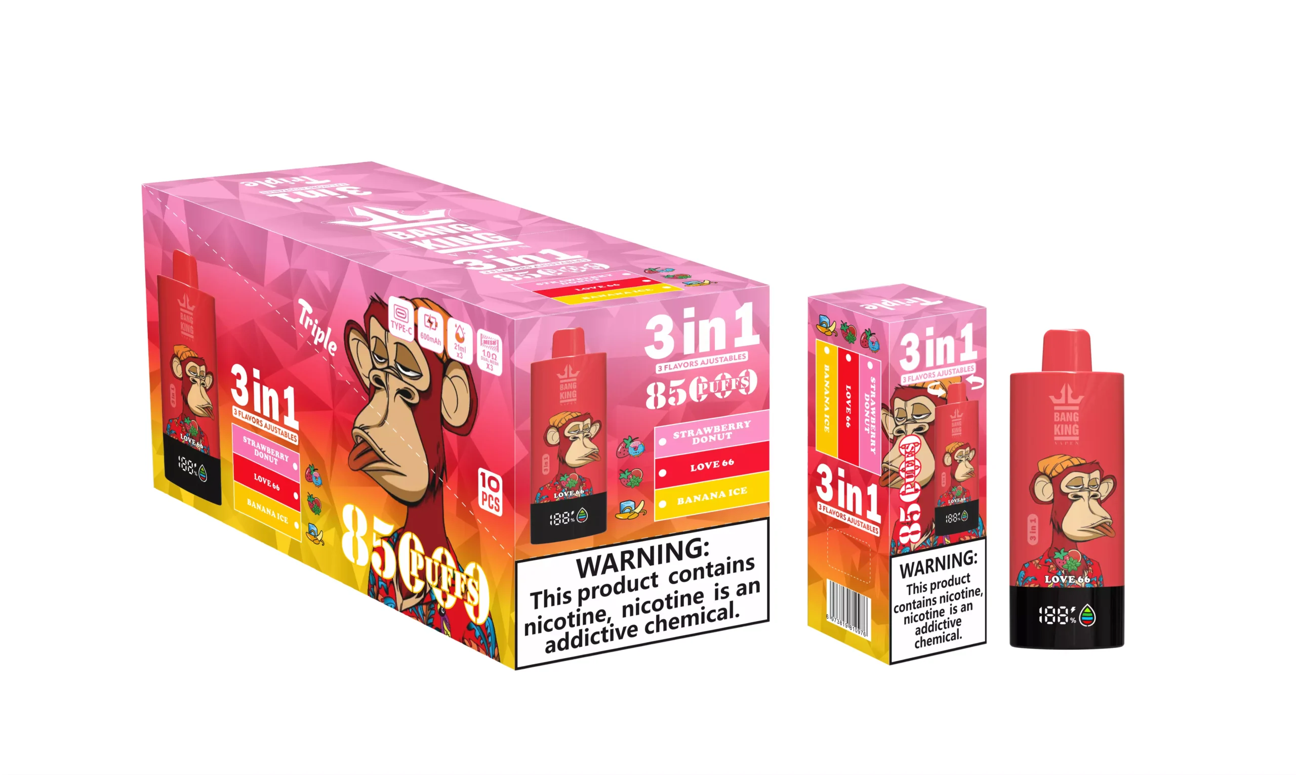 BANG KING 85000 Puffs 3-in-1 Tastes easy to use vape device long lasting disposable vape best disposable vape 2026 Bulk Buy Rechargeable Disposable Vapes Wholesale