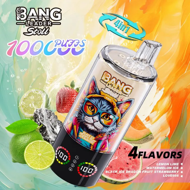 Bang Leader Stoll 100K 100000 Puffs 4 in 1 Flavors & LED Display Disposable Vape