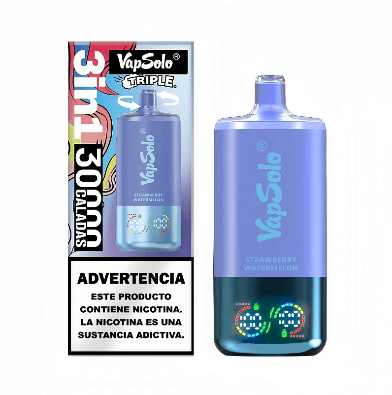 Smooth Vapor Vapsolo Triple 30000 Puffs 3 in 1 Rechargeable Mesh Coil Best Disposable Vape Pen Wholesale European