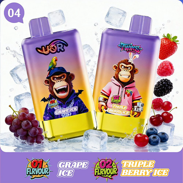 UOR Twins 80000 80K Puffs Double Flavor Rechargeable Disposable Vape with LED Display