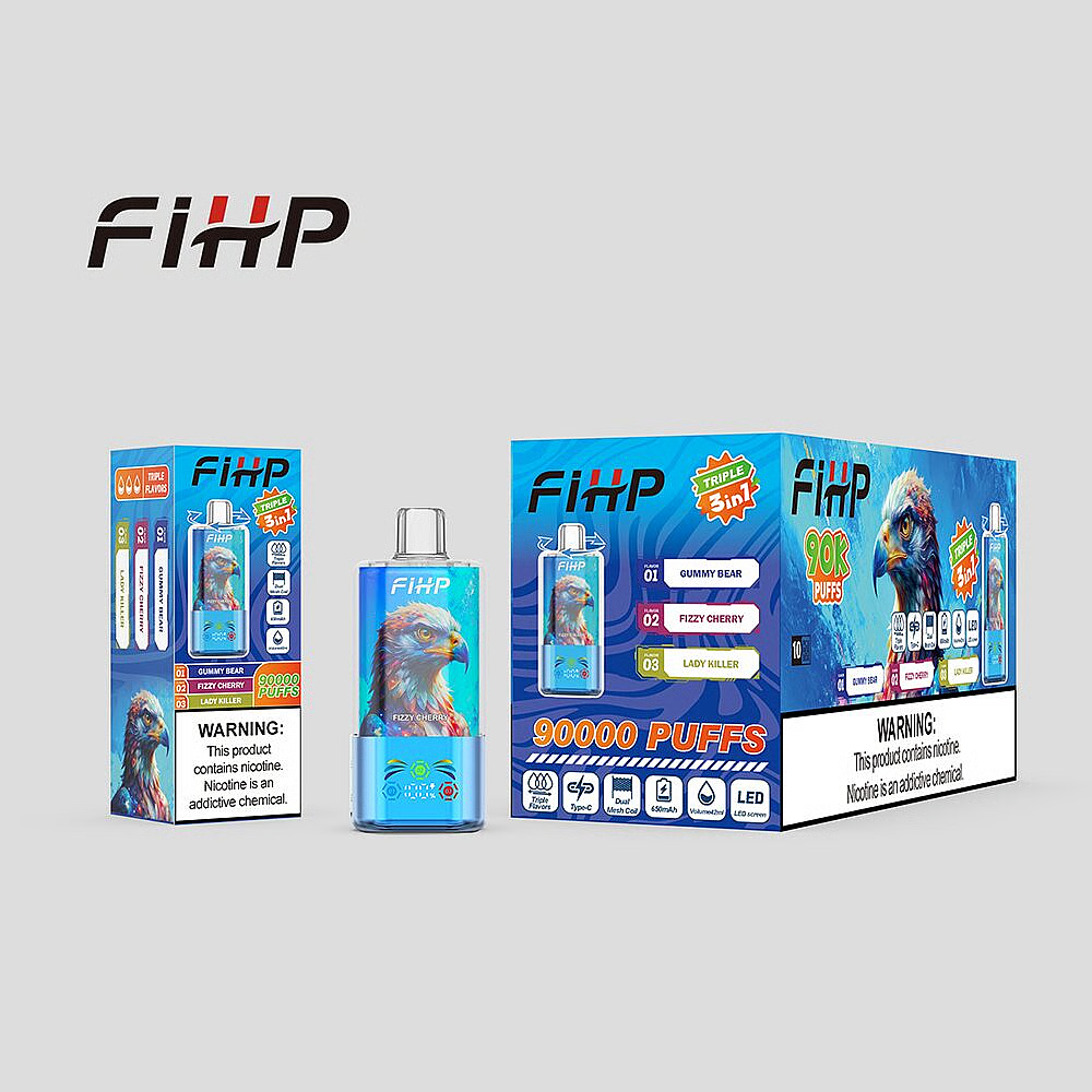 EU Warehouse Wholesale 650mah 90K 90000 Puffs FIHP Rechargeable Disposable Vape
