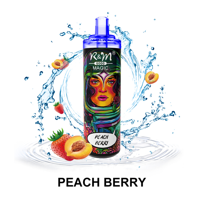 China Wholesale Custom Salt Nicotine Fruit Flavors Disposable Vape RGB Glow Light 6000 Puffs R&M Magic Vape Puff Elfbar Esco Bar Electronic Cigarette 
