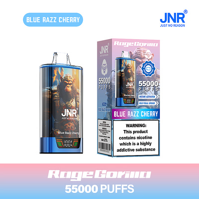 JNR Rage Gorilla 55K Puffs Dual Mesh Disposable Vape with Smart Display & Type-C Fast Charging