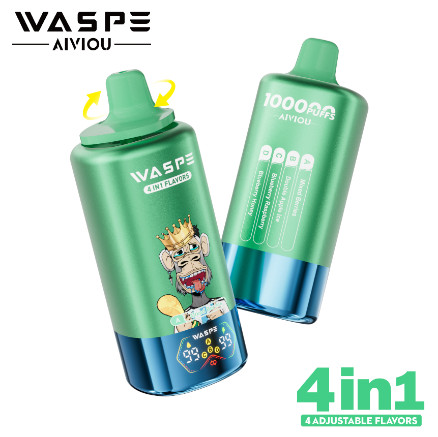 WASPE Aivious 4 in 1 100000 Puffs 4 Flavors Type C 650mah Rechargeable Disposable Vape Pen