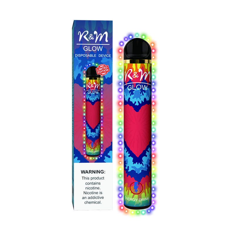 R&M GLOW 2800 Puffs Hookah Disposable Vape |Energy drink