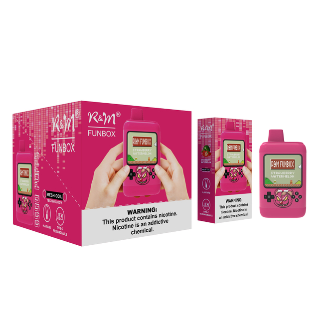 Original Box Shape Mesh Coil Rechargeable 6600 Puffs R&M FUNBOX Disposable Vape Electronic Cigarette