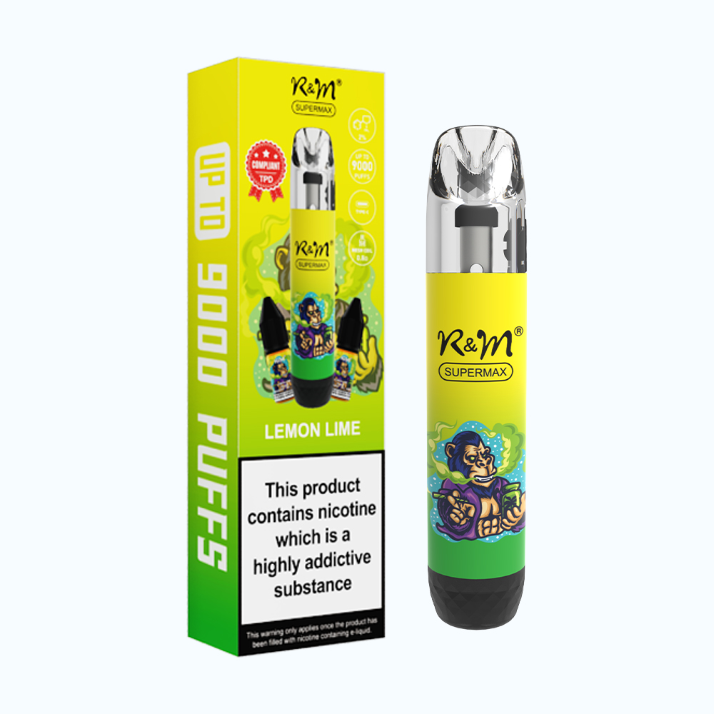 Special Legal TPD Rechargeable Refillable 9000 Puffs 2ML R&M SUPER MAX Device With Nic Salts