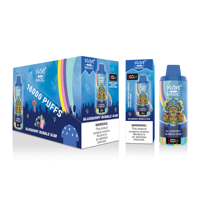 Wholesale 24ml E Liquid LED Display 16000 Puffs RandM R&M Magic Disposable Vape Pen With Bottom RGB Flash Light