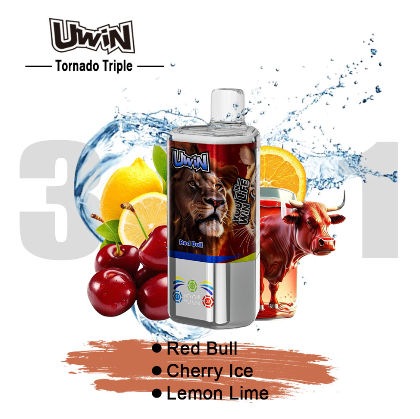 Uwin Tornado Triple 60000 60K Puffs 3 in 1 Flavors Rechargeable LED Display Disposable Vape